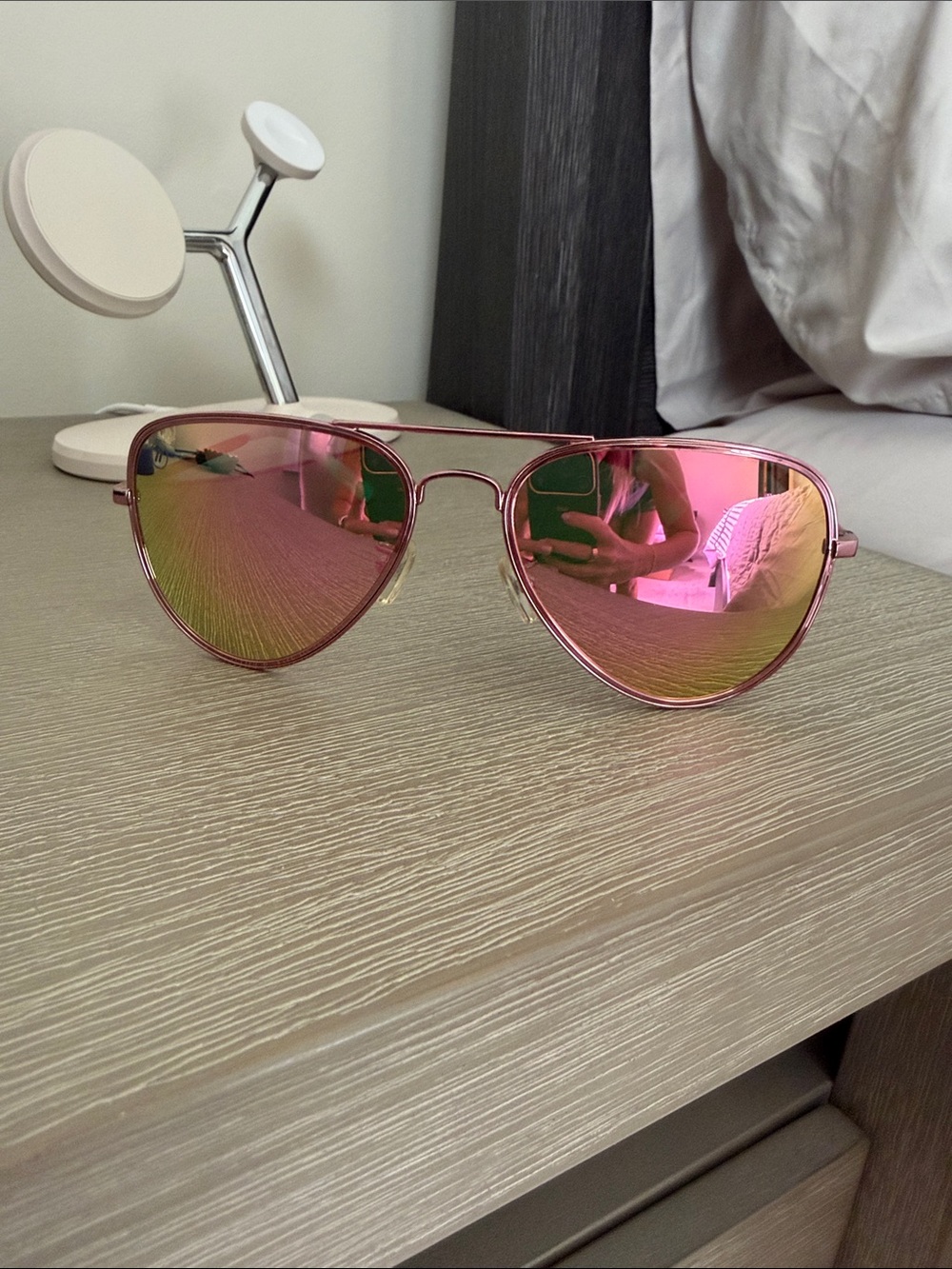 BELNDERS Air Wonderful Pink Mirrored Aviator Sunglasses